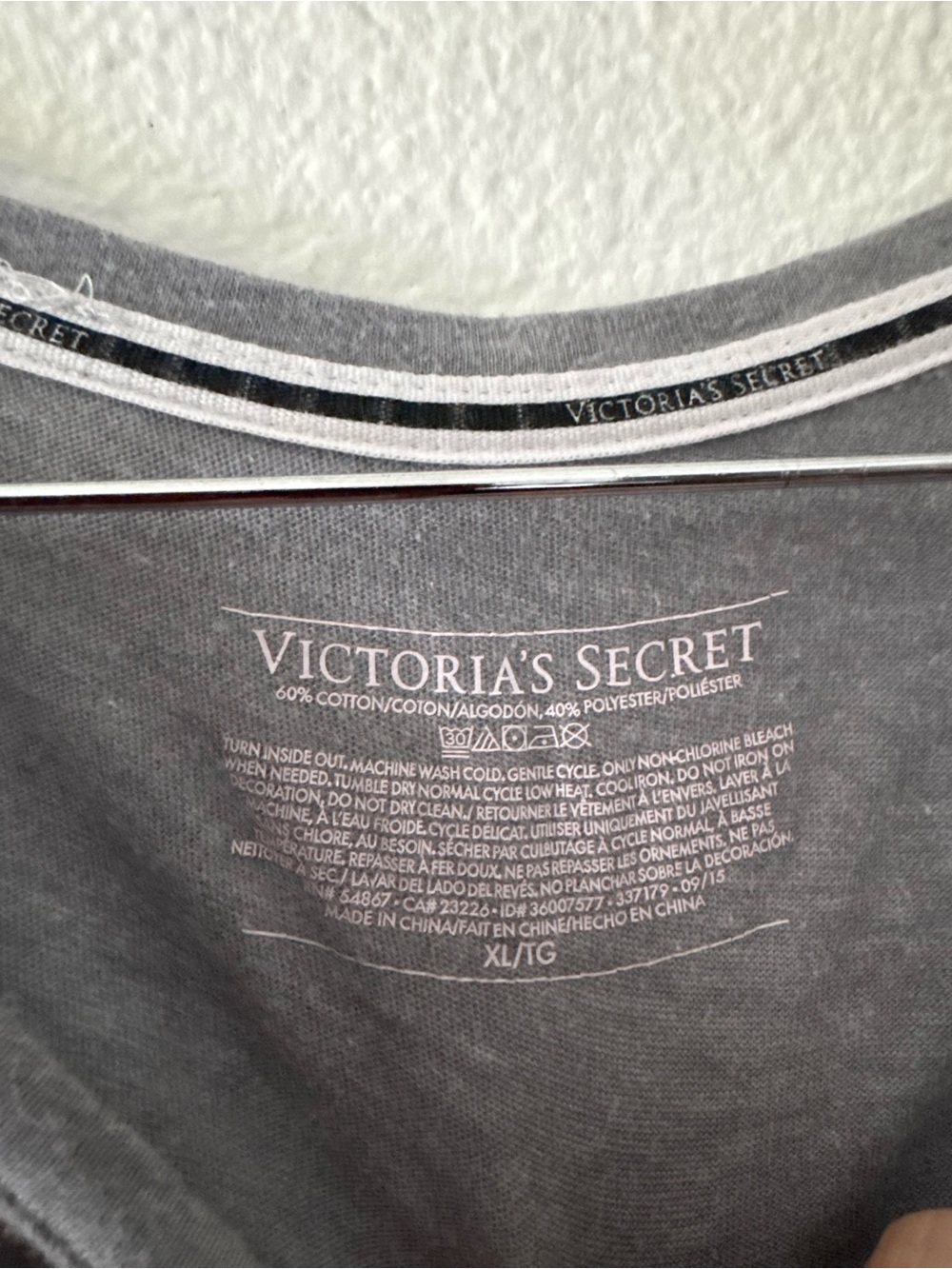 Victoria’s Secret XL Grey Pink Heart Sleep Lounge Tee Cozy Loungewear Sleepwear - Picture 6 of 12